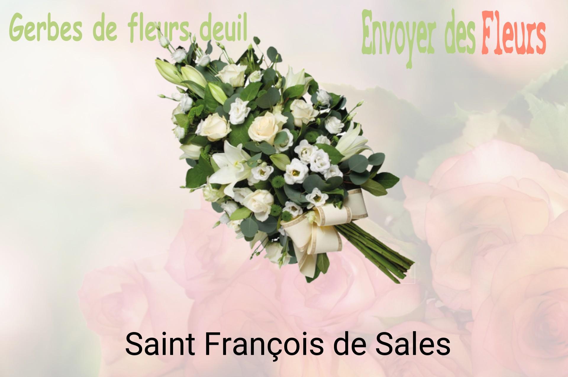 Gerbe de fleurs de deuil livrée à Saint-François-de-Sales